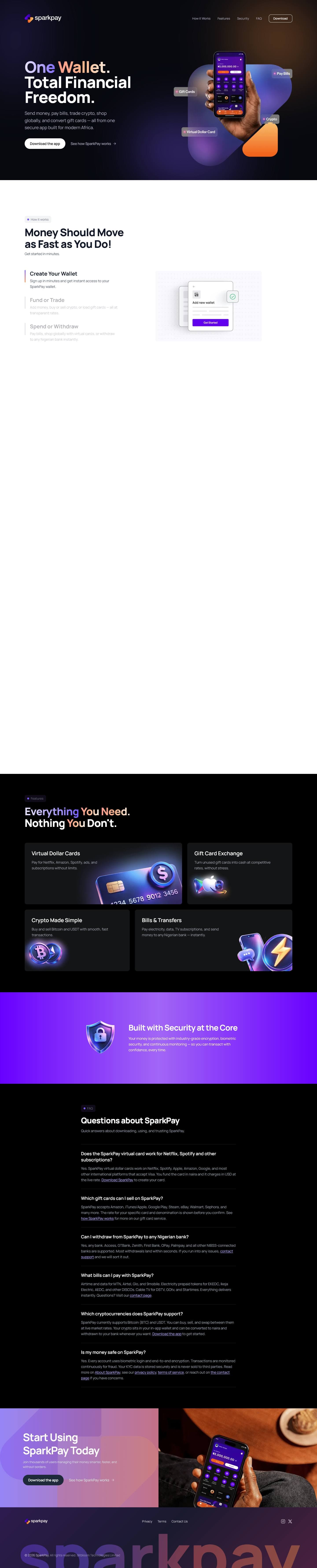 Full-page preview of SparkPay
